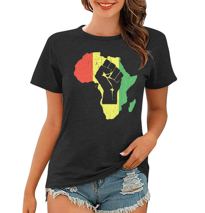 Vintage Black Power African Continent Women T-shirt | Thegiftio
