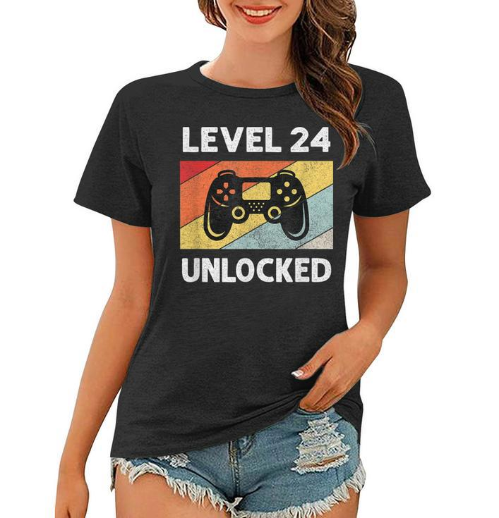24Th Birthday 24 Year Old Level Unlocked Women T-shirt