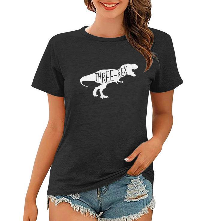 3 Year Old Birthday Girl Boy Funny Dinosaur Three Rex Women T-shirt