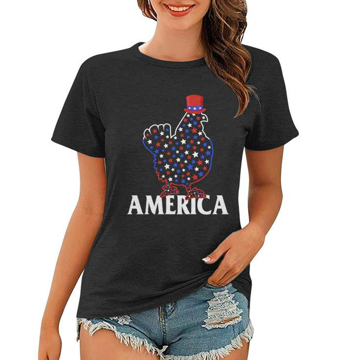 4Th Of July Chicken Love America Proud American Women T-shirt