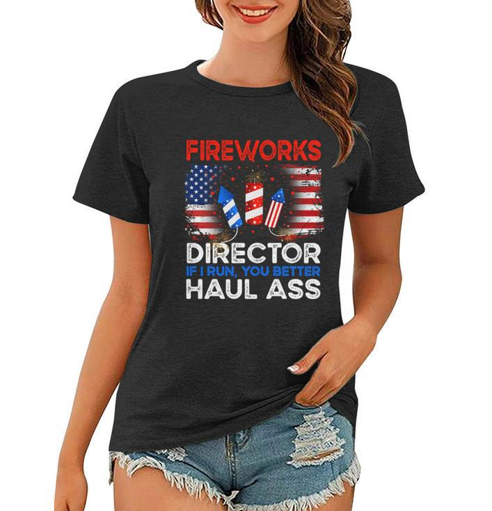 4Th Of July Men Fireworks Director If I Run You Run Funny Women T-shirt