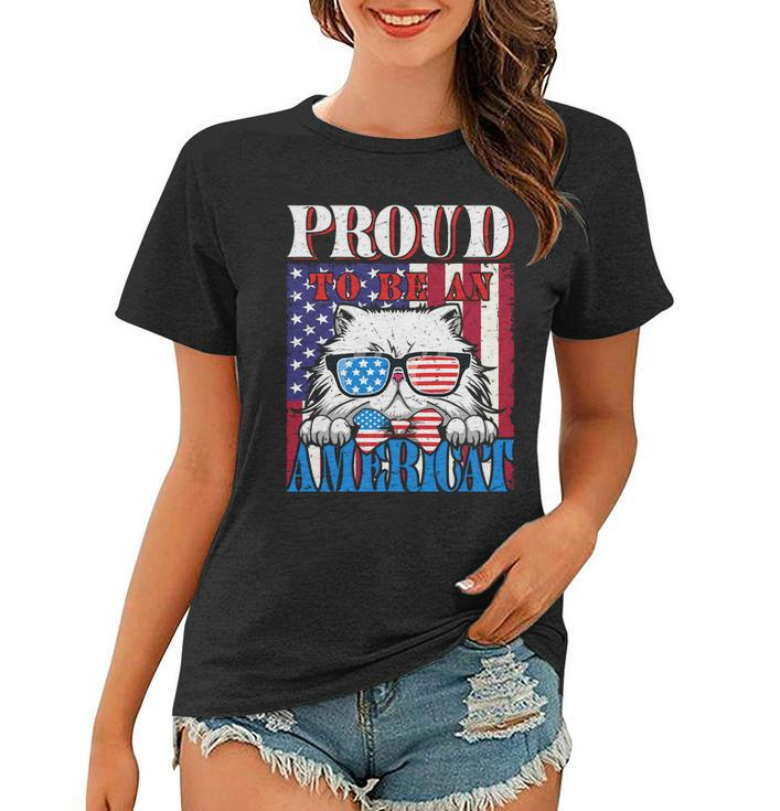 4Th Of July Proud To Be An American Cat Lover Women T-shirt