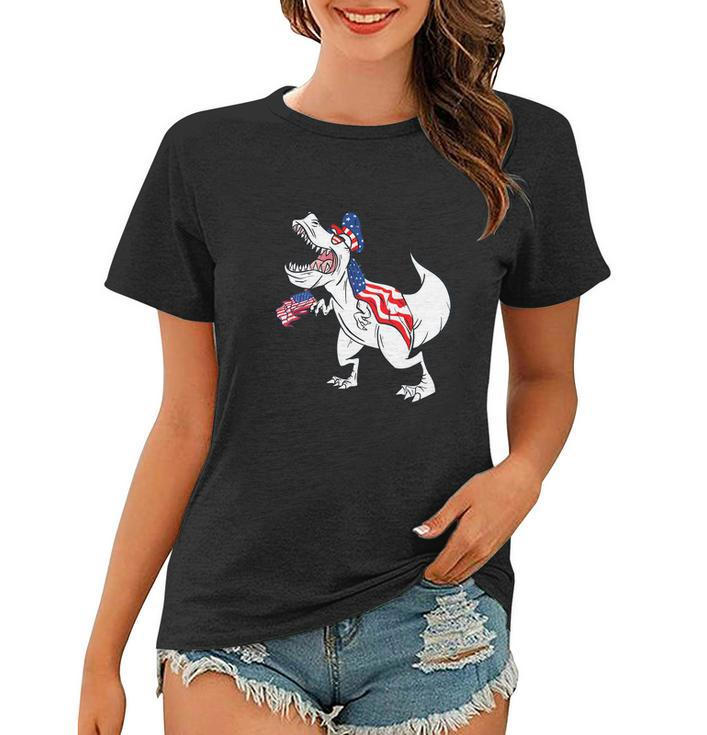 4Th Of JulyRex Dinosaur Amerisaurus Funny Women T-shirt