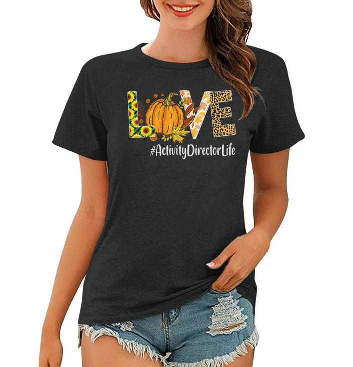 Activity Director Love Pumpkin Leopard Halloween Fall Lover  Women T-shirt