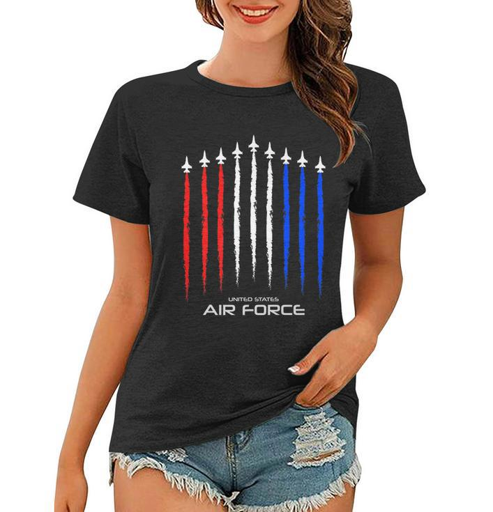 Air Force Us Veterans 4Th Of July Great Gift American Flag Meaningful Gift Women T-shirt