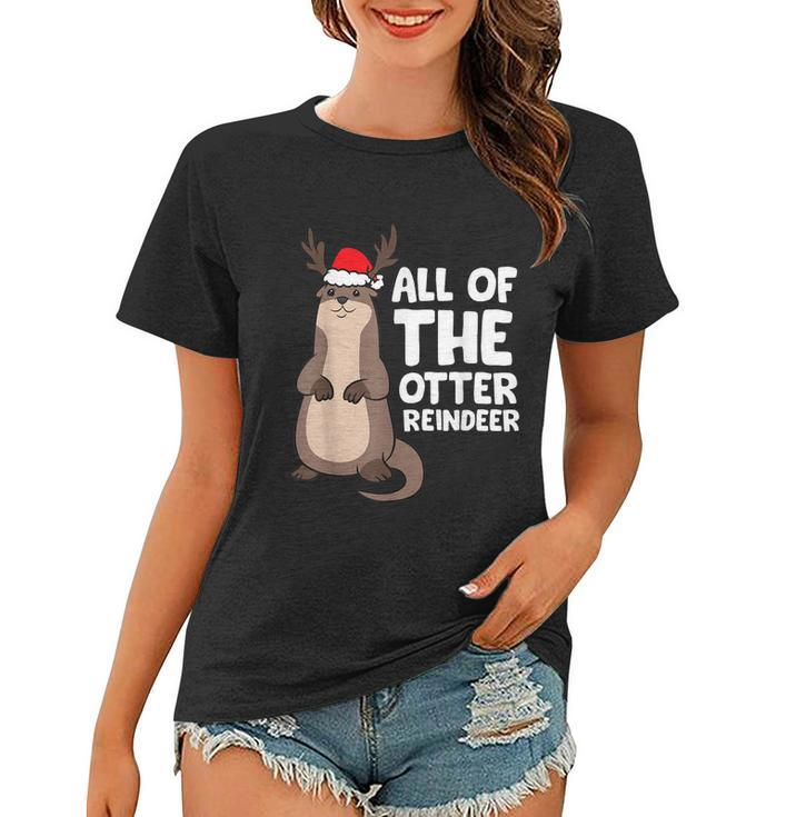 All Of The Otter Reindeer Reindeer Christmas Holiday Graphic Design Printed Casual Daily Basic Women T-shirt