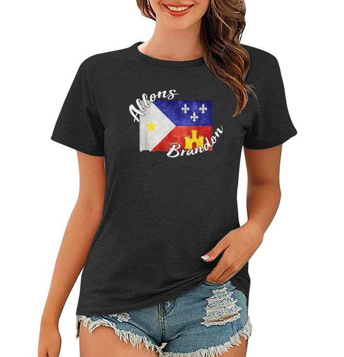 Allons Brandon Louisiana Acadiana Flag Lafayette Women T-shirt