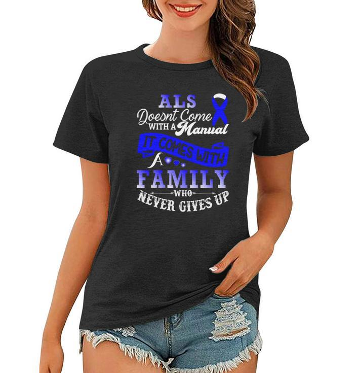 Als Awareness Support Als Fighter Als Warrior Als Family Women T-shirt