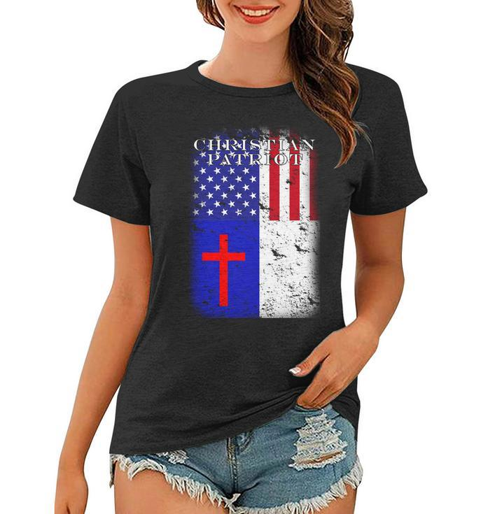 American Christian Patriot Red Cross Women T-shirt