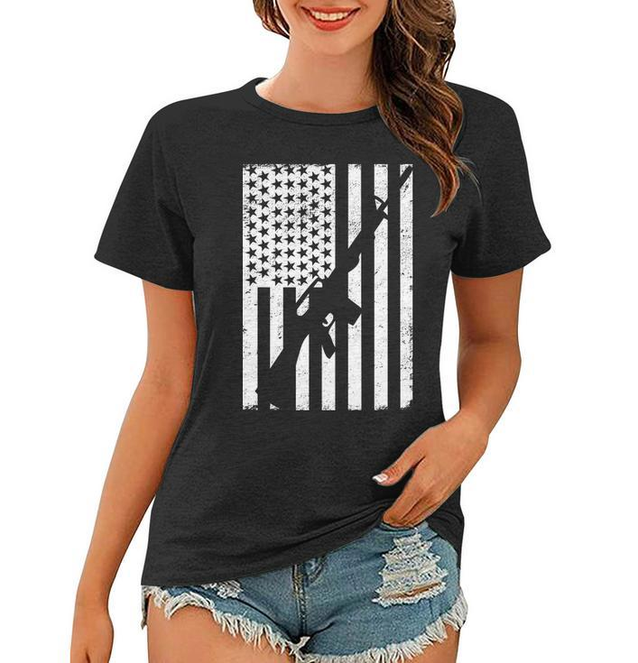 Ar-15 Gun Vintage American Flag Tshirt Women T-shirt