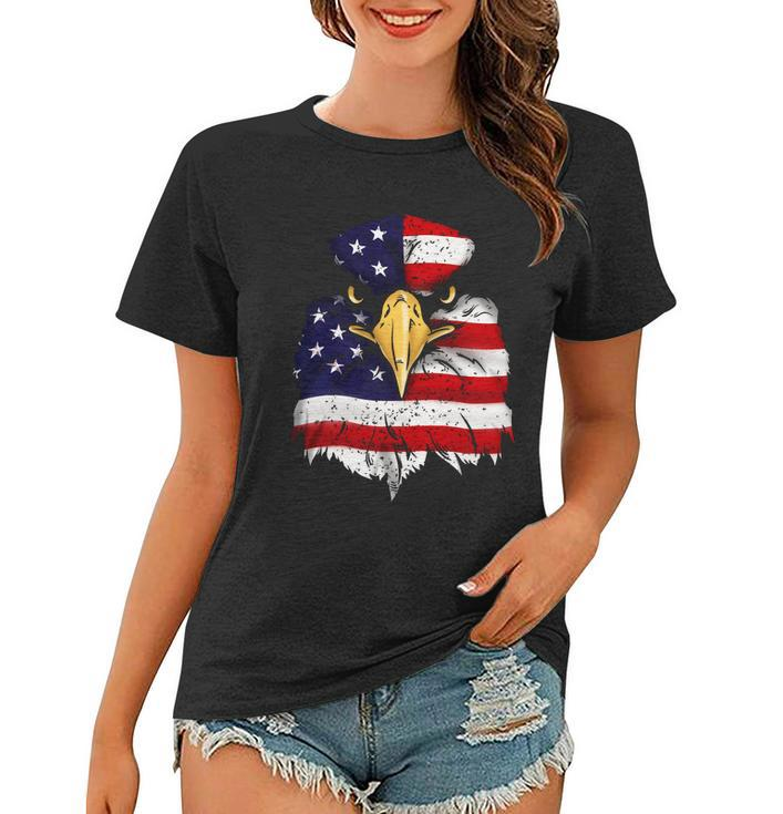 Bald Eagle 4Th Of July American Flag Patriotic Freedom Usa Gift Women T-shirt