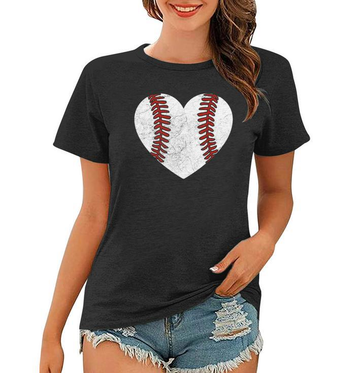 Baseball Heart Fun Mom Dad Men Women Softball Wife Women T-shirt