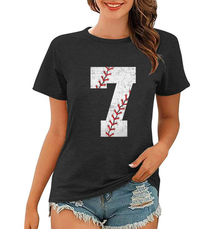 Baseball Softball Lover Seven Years Bday 7Th Birthday Boy Women T-shirt