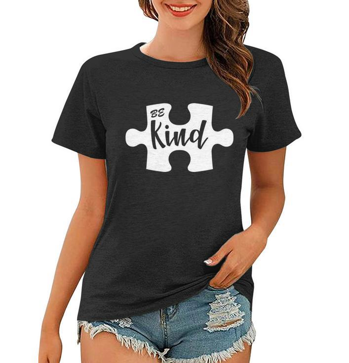 Be Kind Autism Awareness Puzzle Women T-shirt