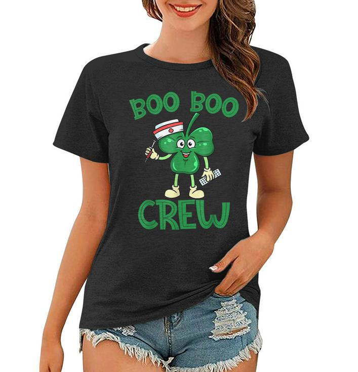Boo Boo Crew Nurse St Patricks Day Lucky Shamrock Nurse  Women T-shirt