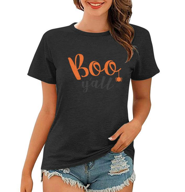 Boo Yall Funny Halloween Quote Women T-shirt