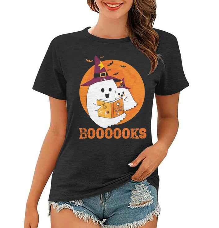 Booooks Halloween Boo Read Books Reading Women T-shirt