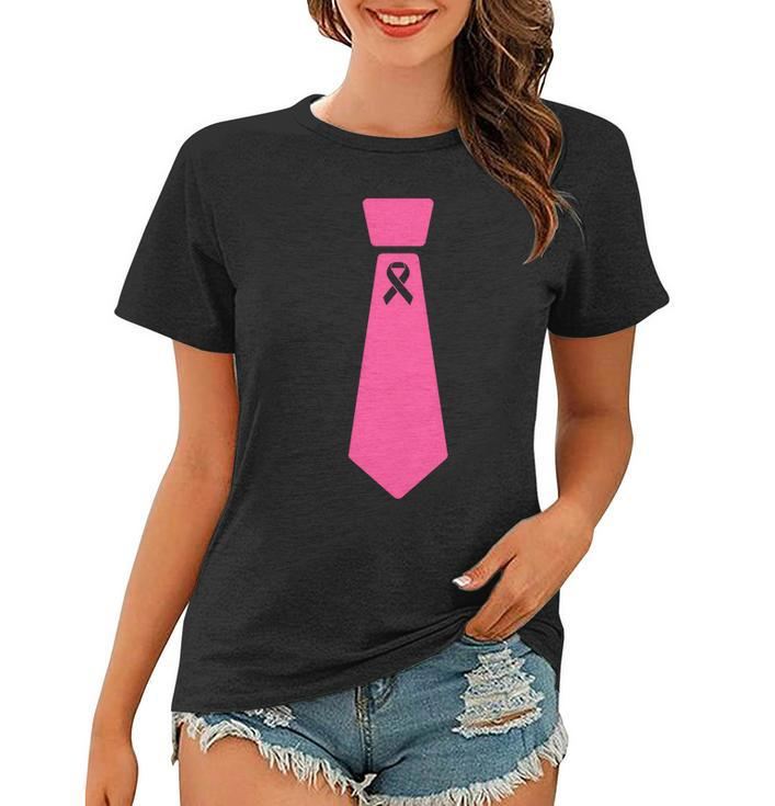 Breast Cancer Awareness Ribbon Tie Women T-shirt