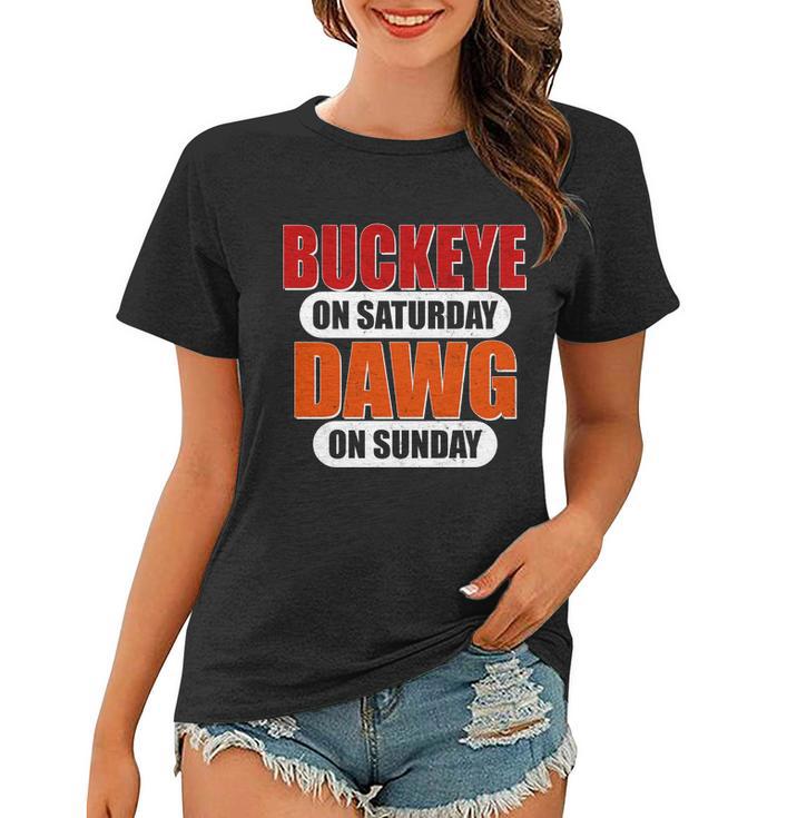 Buckeye On Saturday Dawg On Sunday Tshirt Women T-shirt