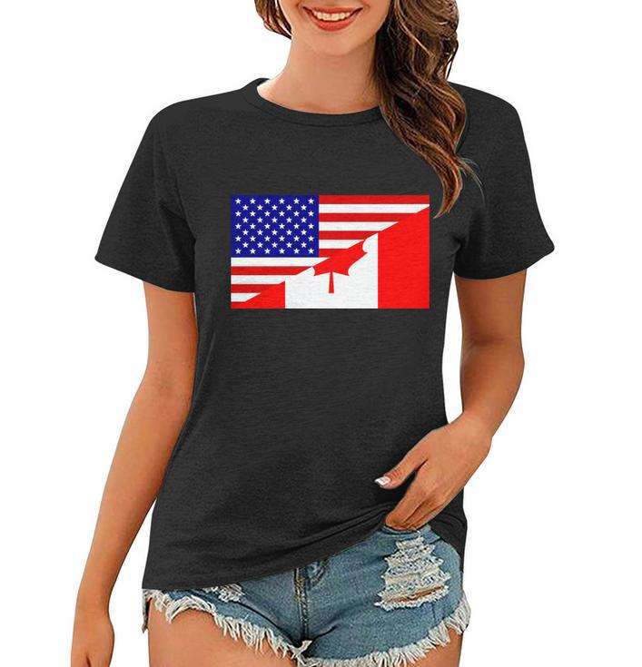 Canadian American Usa Flag Women T-shirt