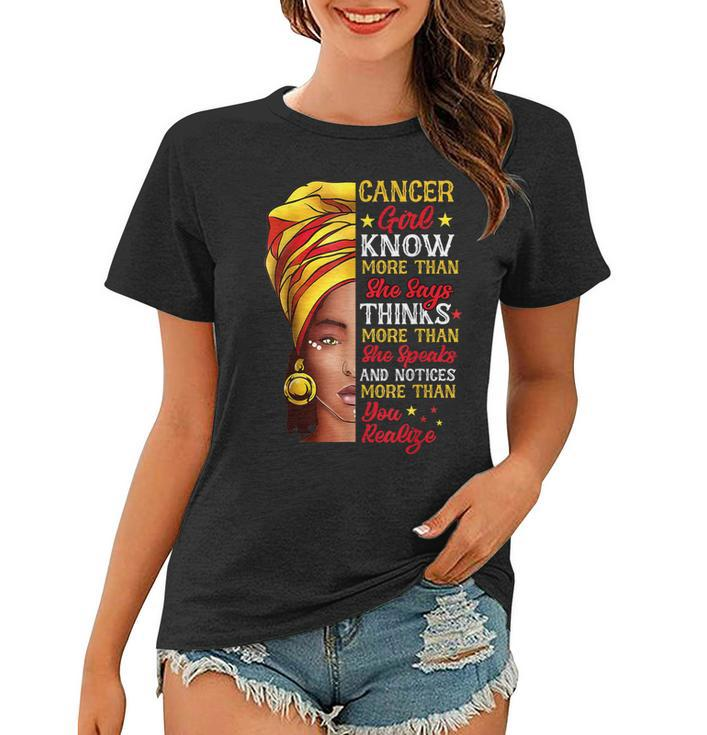 Cancer Girl Queen Melanin Afro Queen Black Zodiac Birthday  Women T-shirt