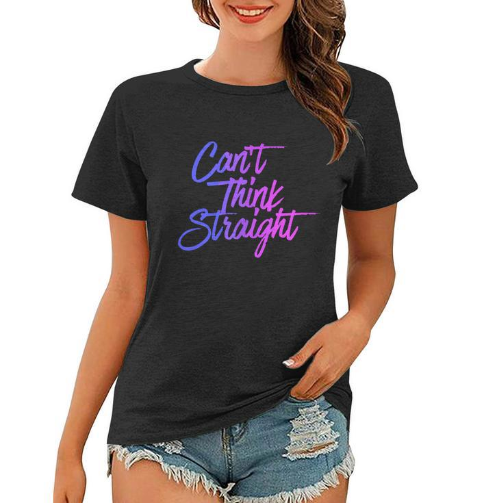 Cant Think Straight Funny Bisexual Bi Pride Flag Women T-shirt