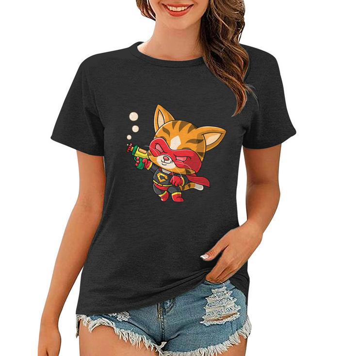 Cartoon Super Hero Cat Women T-shirt