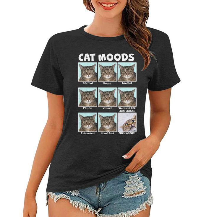 Cat Moods Funny Meme Tshirt Women T-shirt