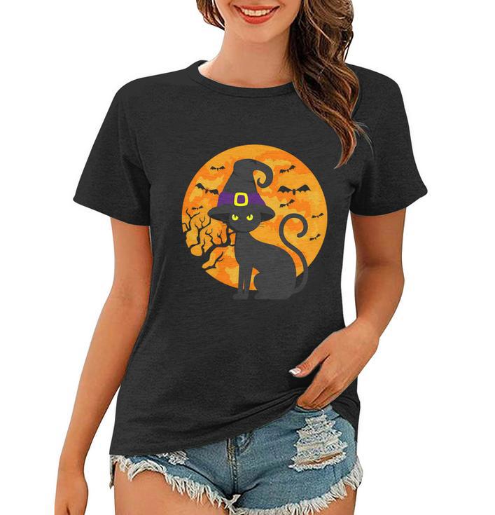 Cat Witch Hat Halloween Quote Women T-shirt