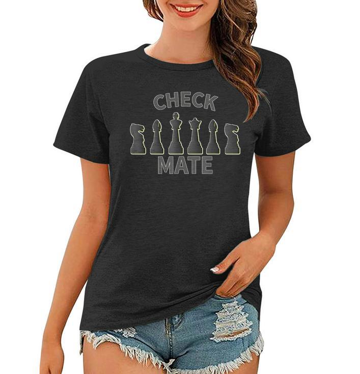 Chess Pieces  King Queen Bishop Rook Pawn Checkmate Women T-shirt