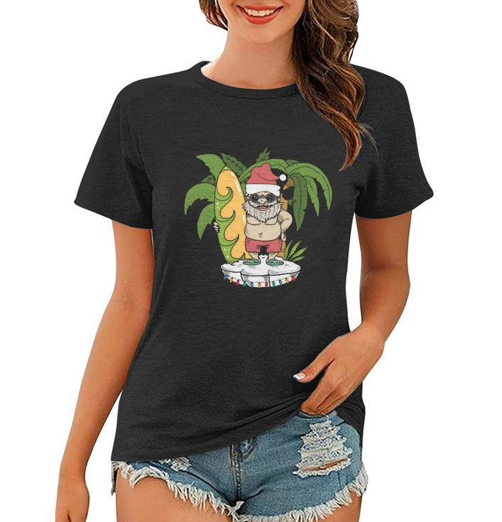 Christmas July Hawaiian Santa Surf Christmas In July Women T-shirt