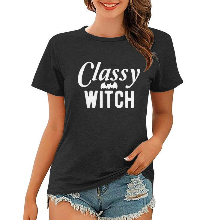 Classy Witch Halloween Quote Women T-shirt