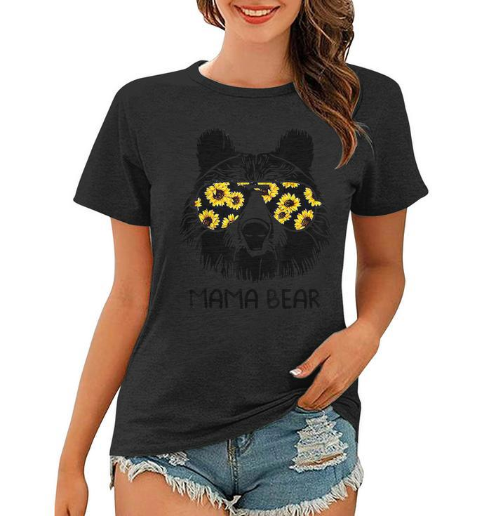 Colorful Sunflower Mama Bear Mother Bear Lover  Women T-shirt