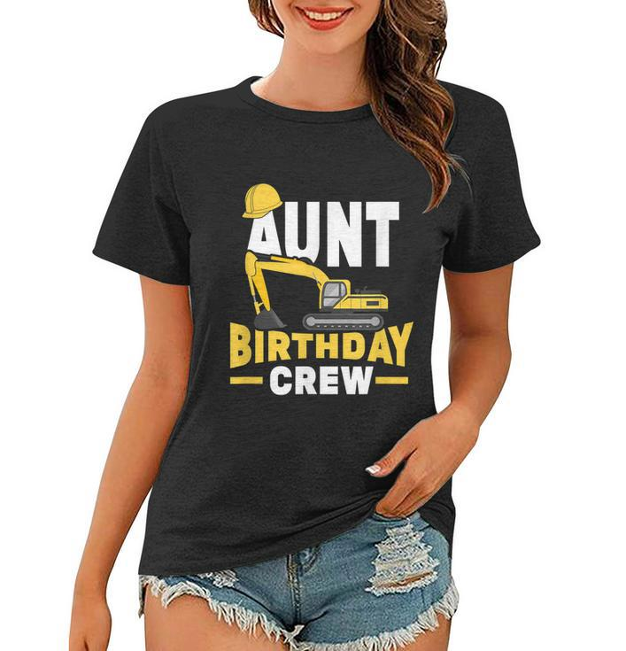 Construction Birthday Party Digger Aunt Birthday Crew Graphic Design Printed Casual Daily Basic Women T-shirt
