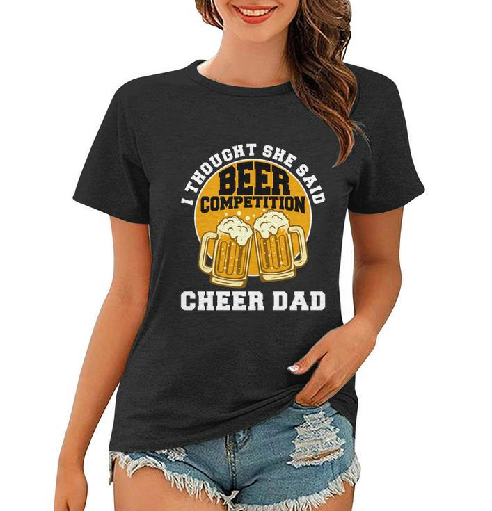 Cool Cheer Dad Gift For Men Funny Beer Cheerleading Dad Funny Gift Women T-shirt