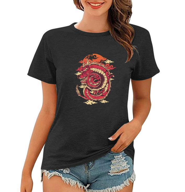 Cool Dragon Cloud Design Women T-shirt