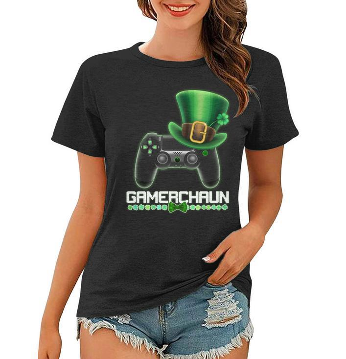 Cool St Patricks Day Gamerchaun Game Controller Leprechaun Women T-shirt