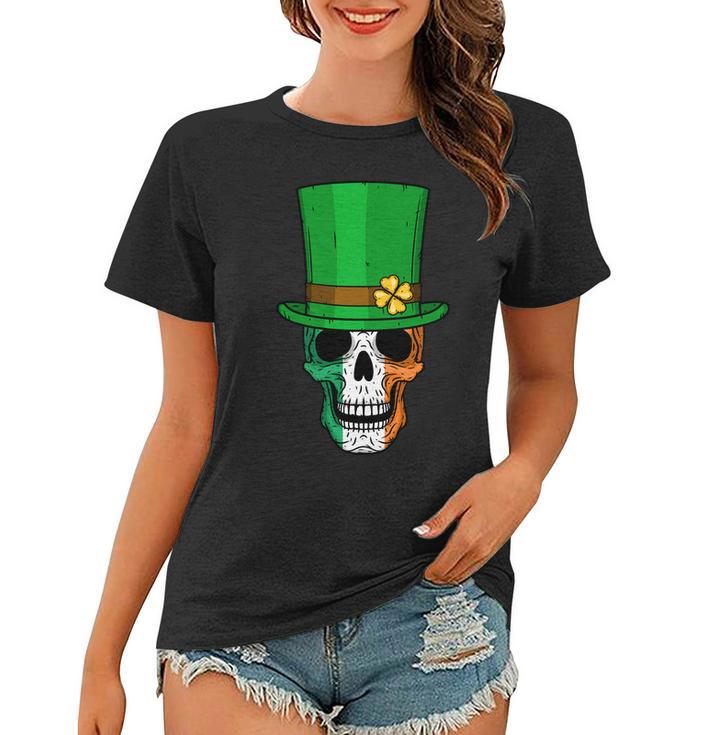 Cool St Patricks Day Irish Skull Tshirt Women T-shirt