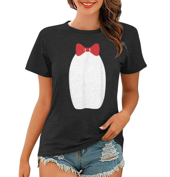 Cute Fancy Penguin Bow Tie Halloween Costume Funny   Women T-shirt