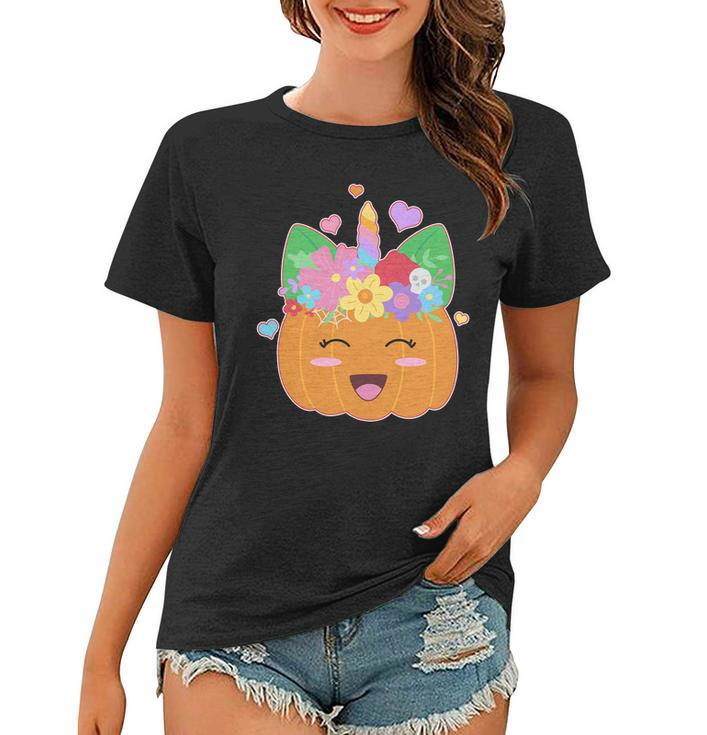 Cute Halloween Unicorn Pumpkin Graphic Design Printed Casual Daily Basic Women T-shirt