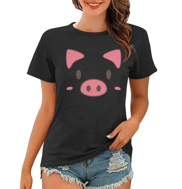 Cute Piggy Face Halloween Costume Women T-shirt