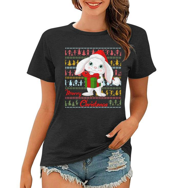 Cute Rabbit Ugly Christmas Sweater Women T-shirt