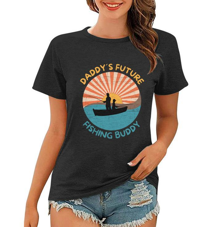 Daddys Future Fishing Buddy Quote Fathers Day Fishing Gift Graphic Design Printed Casual Daily Basic Women T-shirt