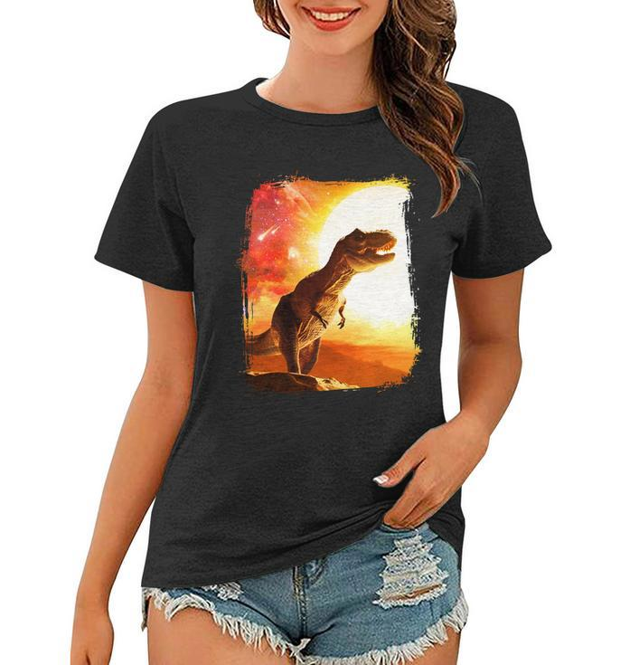 Desert Sun Galaxy Trex Dinosaur Women T-shirt