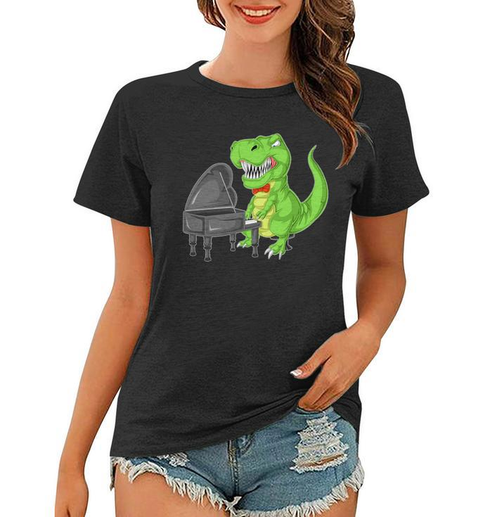 Dinosaur Piano Women T-shirt