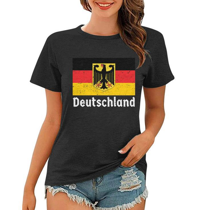 Distress German Deutschland Flag Women T-shirt