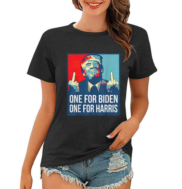 Donald Trump Middle Finger Biden Harris America Republican Women T-shirt