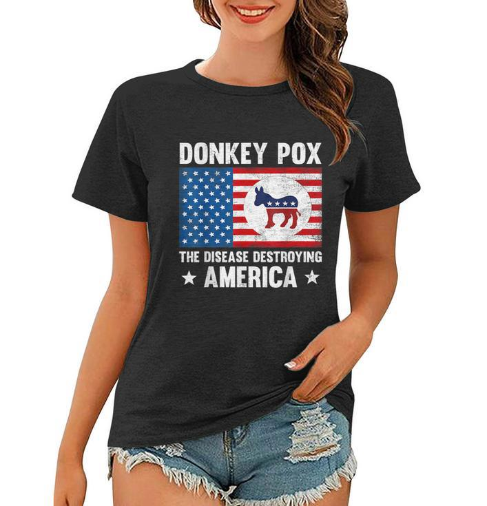 Donkey Pox The Disease Destroying America Funny Anti Biden V3 Women T-shirt