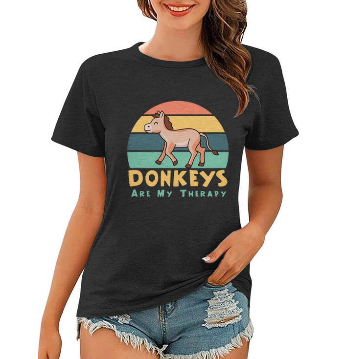 Donkeys As Therapy Funny Mule Farm Animal Gift Women T-shirt