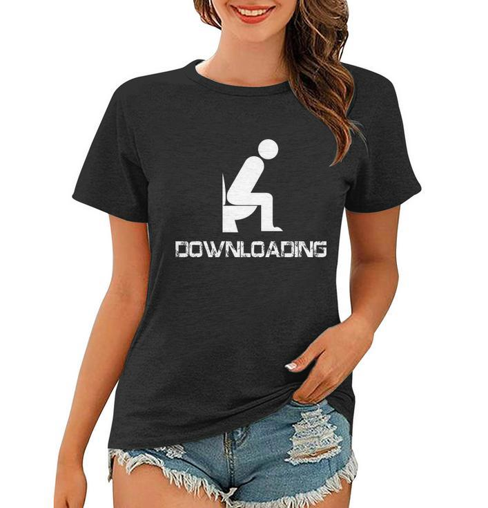 Downloading Poop Toilet Tshirt Women T-shirt